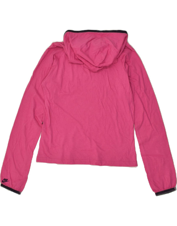 Top grafico NIKE da bambina con cappuccio a maniche lunghe 13-14 anni XL in cotone rosa