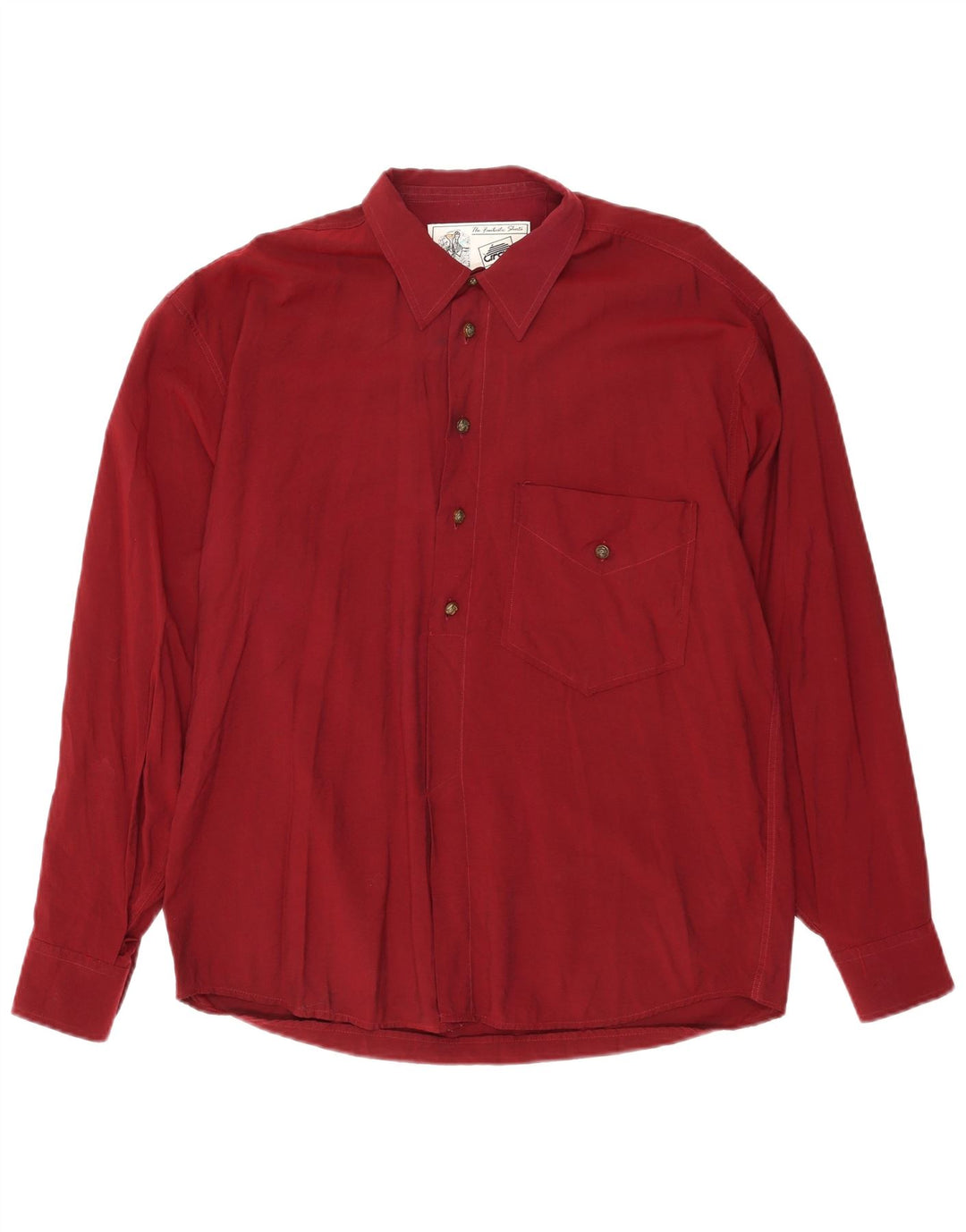 VINTAGE Mens Shirt XL Burgundy Viscose