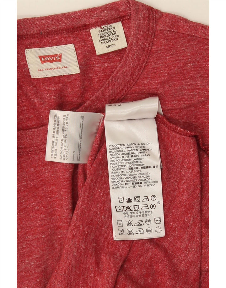 LEVI'S Herre T-Shirt Top Lille rød Flecked Bomuld