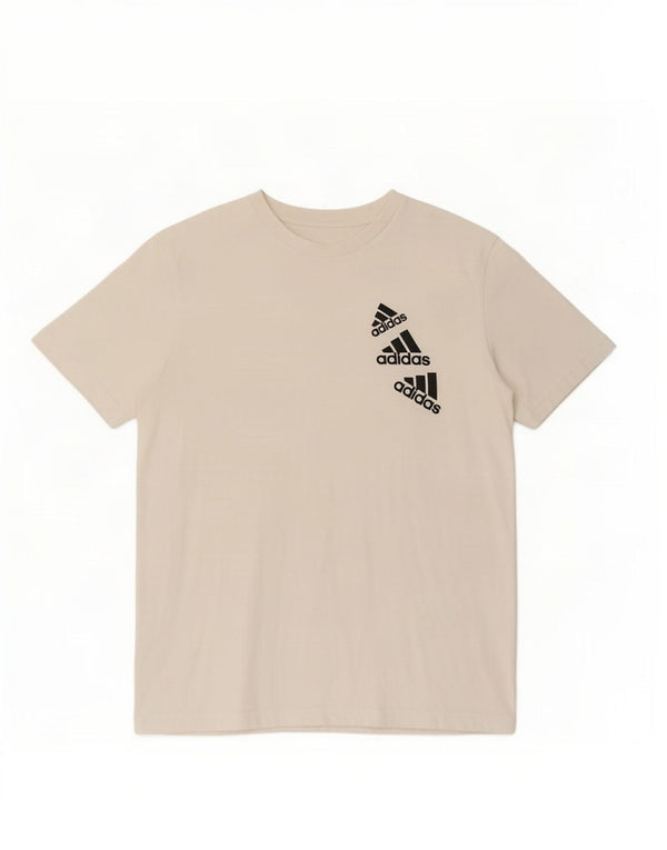 Adidas Mens Graphic T-Shirt Top Pequeno Algodão Branco