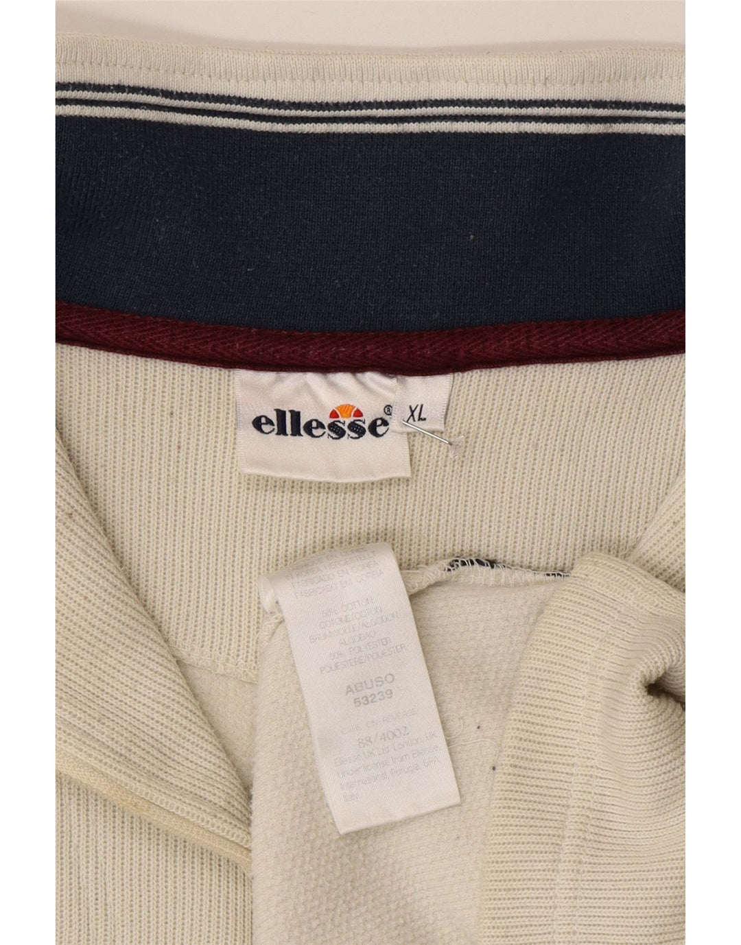 ELLESSE Mens Zip Neck Sweatshirt Jumper XL Grey Cotton