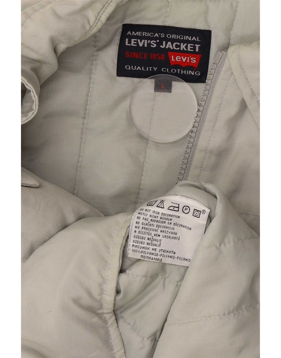 Męska kurtka użytkowa Levi's UK 40, duża, szara, poliamidowa