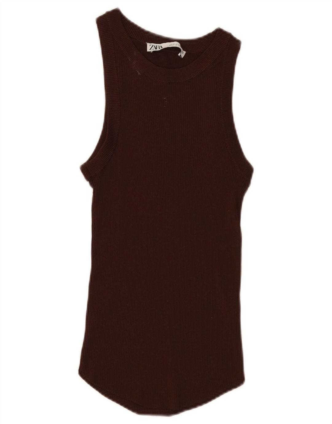 Zara Femme Débardeur UK 8 Small Marron Viscose