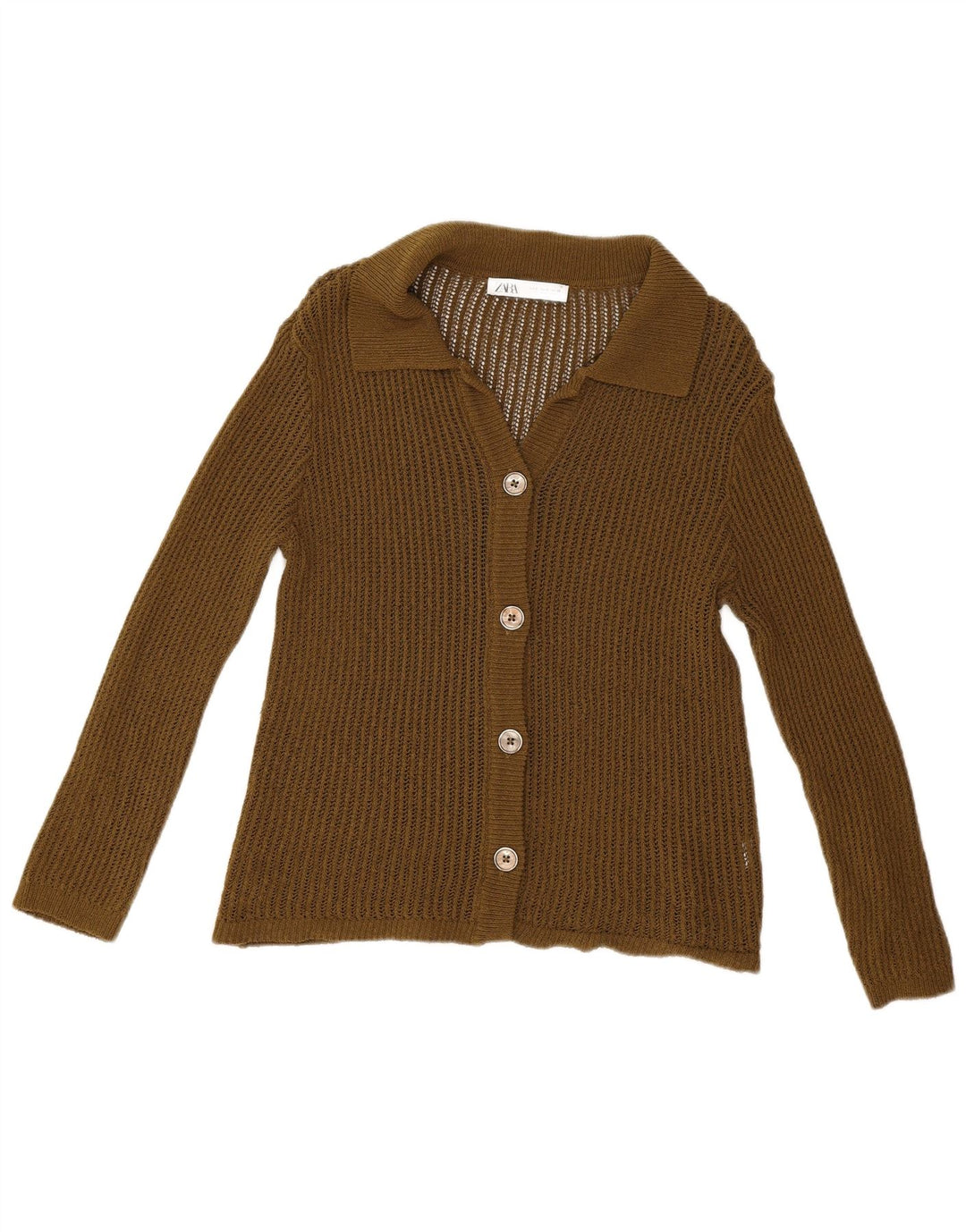 Zara Damen-Strickjacke in Übergröße, Gr. 10, Größe S, Grün