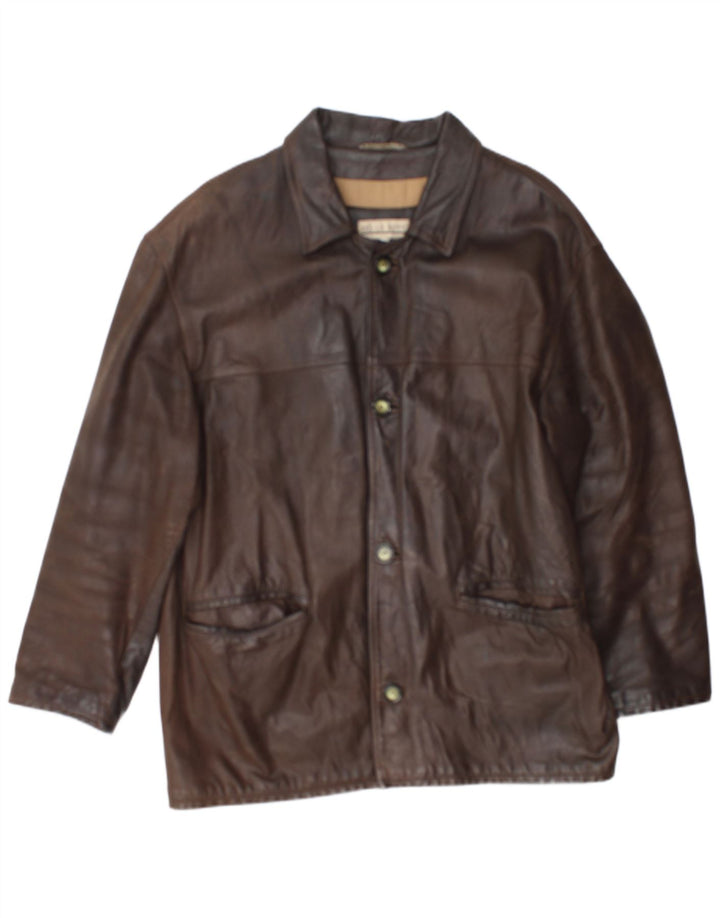 Vintage Herren Ledermantel UK 38 Mittelbraunes Leder