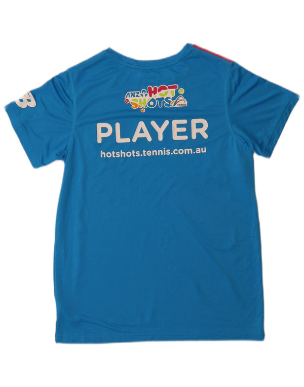 New Balance drenge grafisk t-shirt top 15-16 år 2XL blå farveblok