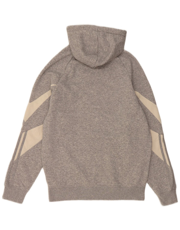 Adidas Mens Hoodie Jumper XS Grey Colourblock Cotton