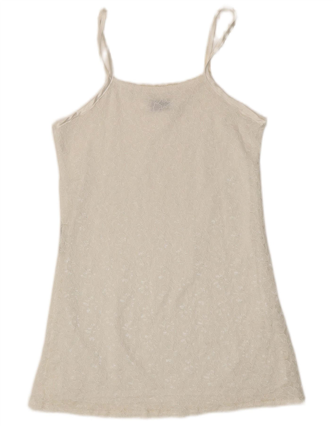 VINTAGE Womens Cami Top UK 12 Medium White