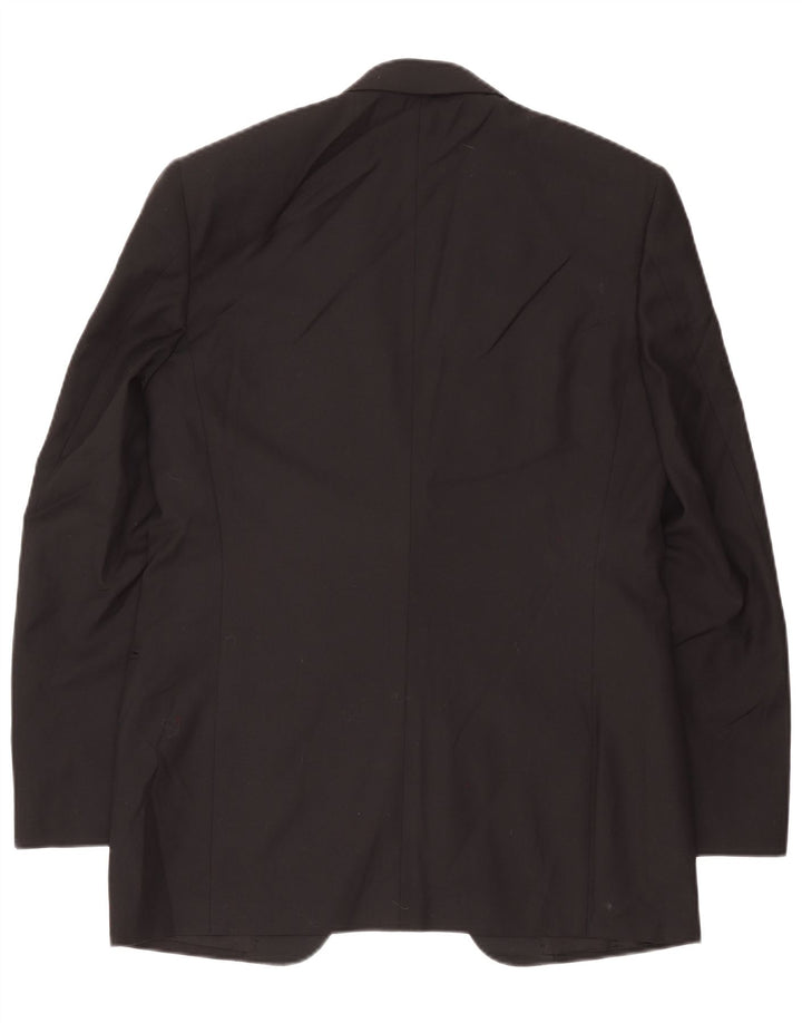 Canali Herre Longline 1-knap blazerjakke IT 48 Medium Sort Virgin Wool
