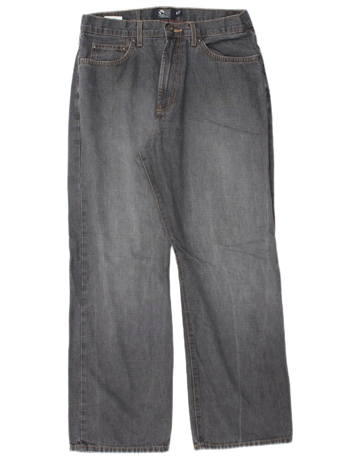 Marks & Spencer Mens Blue Harbour Straight Jeans W32 L29 Grey Cotton