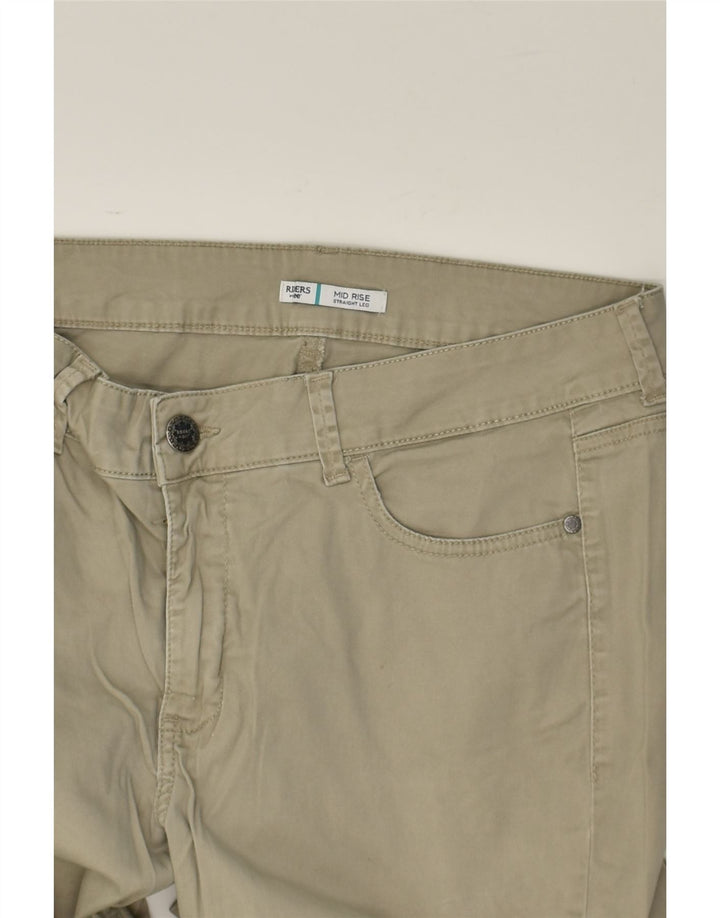 LEE Womens Long Straight Casual Trousers US 16 2XL W36 L33  Beige Cotton | Vintage Lee | Thrift | Second-Hand Lee | Used Clothing | Messina Hembry 
