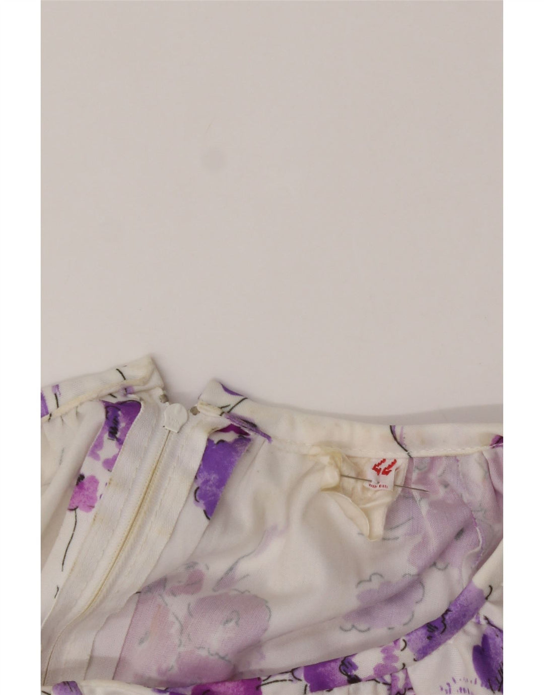 VINTAGE Womens A-Line Dress IT 44 Medium White Floral Vintage Vintage and Second-Hand Vintage from Messina Hembry 