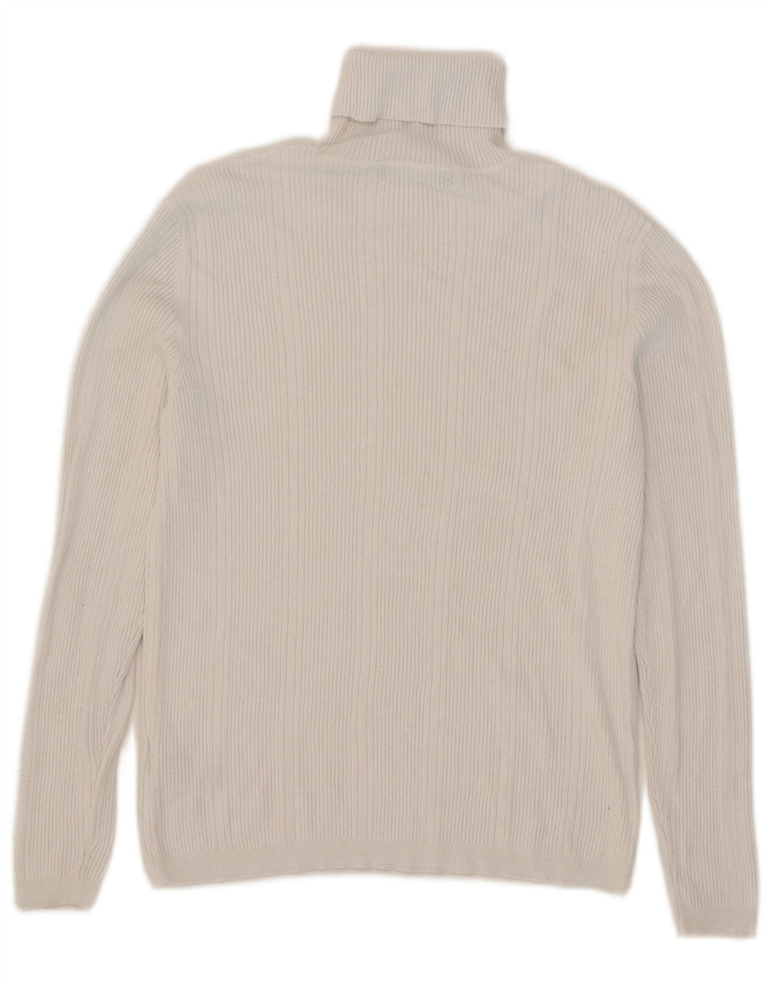 Marks & Spencer Womens Roll Neck Jumper Sweater UK 12 Medium White Viscose