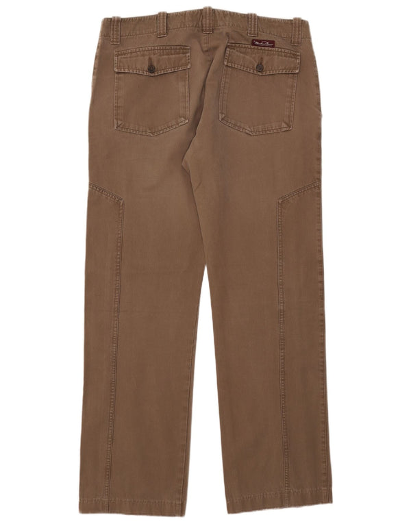 Marlboro Classics Mens Straight Chino Trousers W30 L33 Brown Cotton