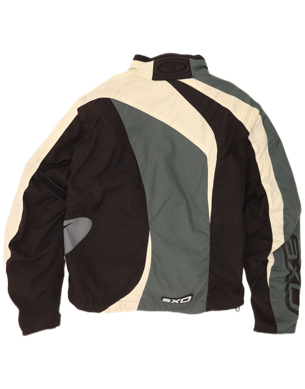 AXO Mens Graphic Racer Jacket UK 44 2XL Black Colourblock Polyester