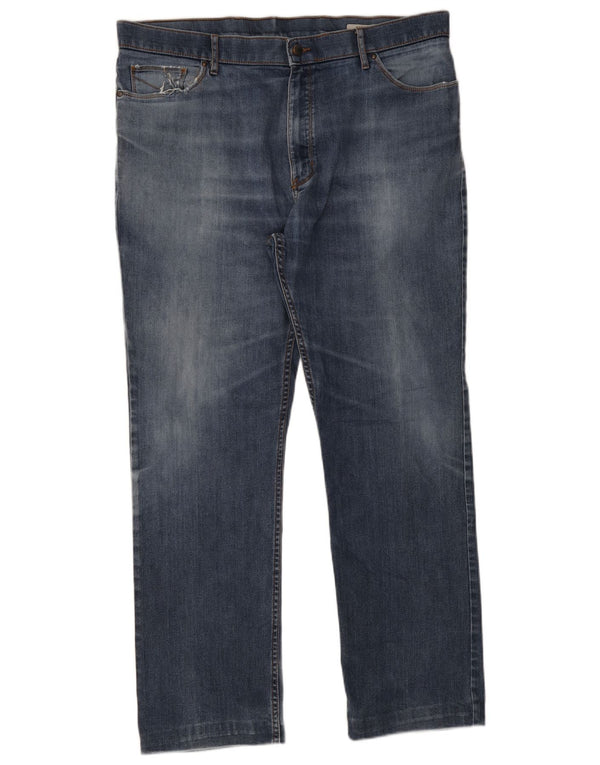 Jeans dritti vestibilità regolare da uomo Marks & Spencer W40 L33 cotone blu