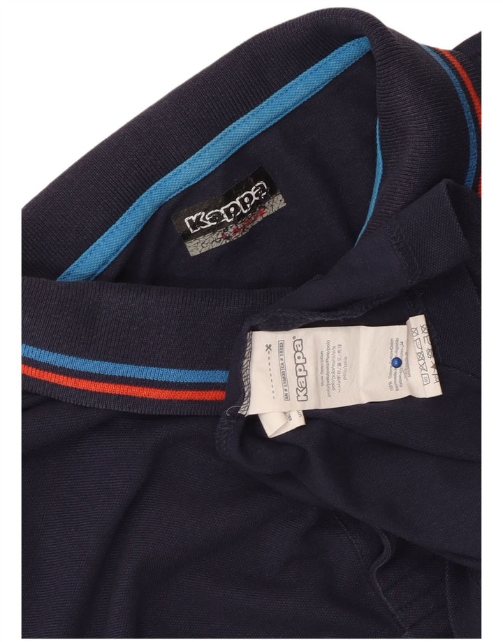 Kappa Mens Polo Shirt Large Navy Blue Cotton
