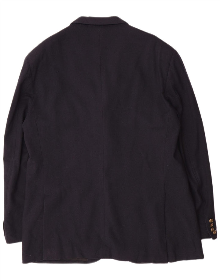 Brooksfield Mens 3 Button Blazer Jacket UK 40 Large Navy Blue Wool