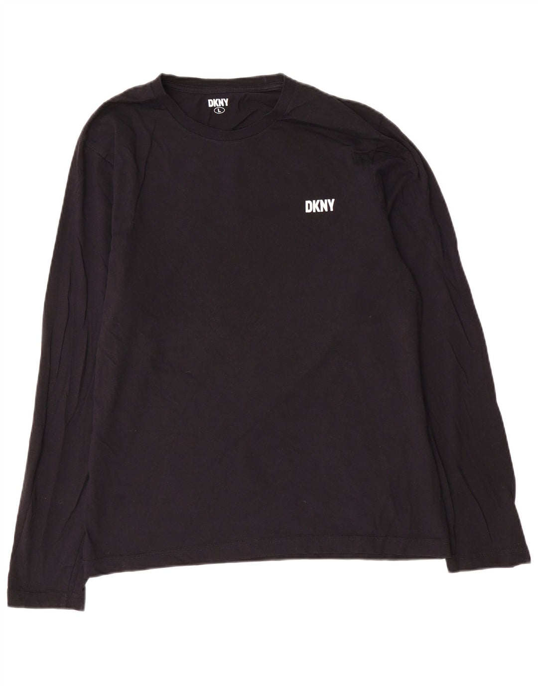 Dkny Hombre Top Manga Larga Grande Algodón Negro
