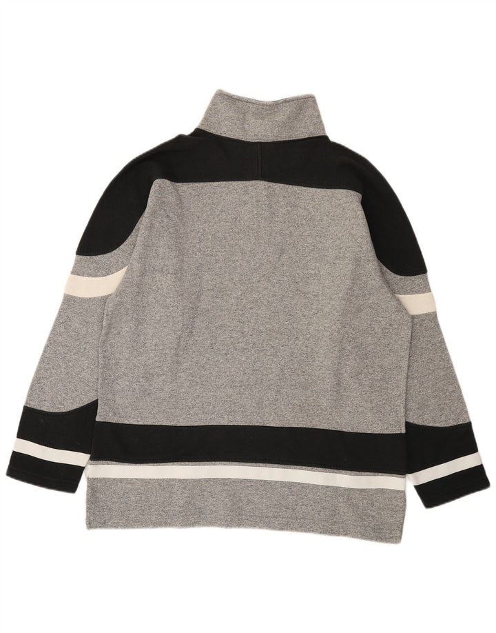 Champion Mens Graphic Zip Neck Sweatshirt Jumper Small Grey Colourblock