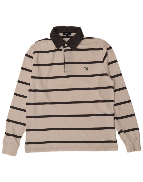 Gant Langærmet Rugby Polo Shirt Medium Hvid stribet bomuld