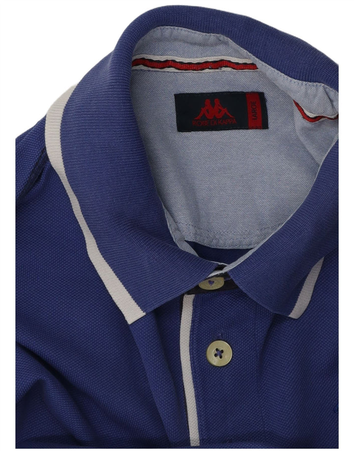 KAPPA Mens Long Sleeve Polo Shirt Large Blue