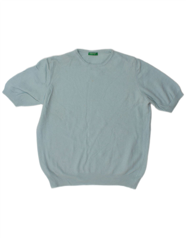 BENETTON Dame sweater med rund hals DK 14 Medium turkis
