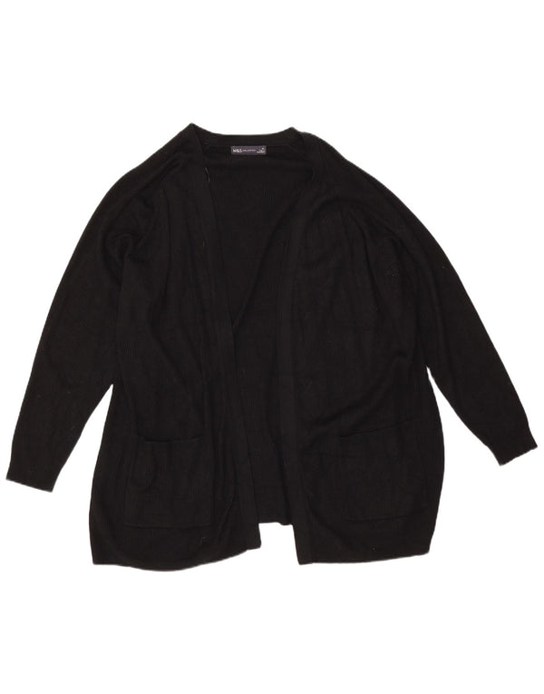 Marks & Spencer Pull Cardigan Ouvert pour Femme UK 18 XL Viscose Noir