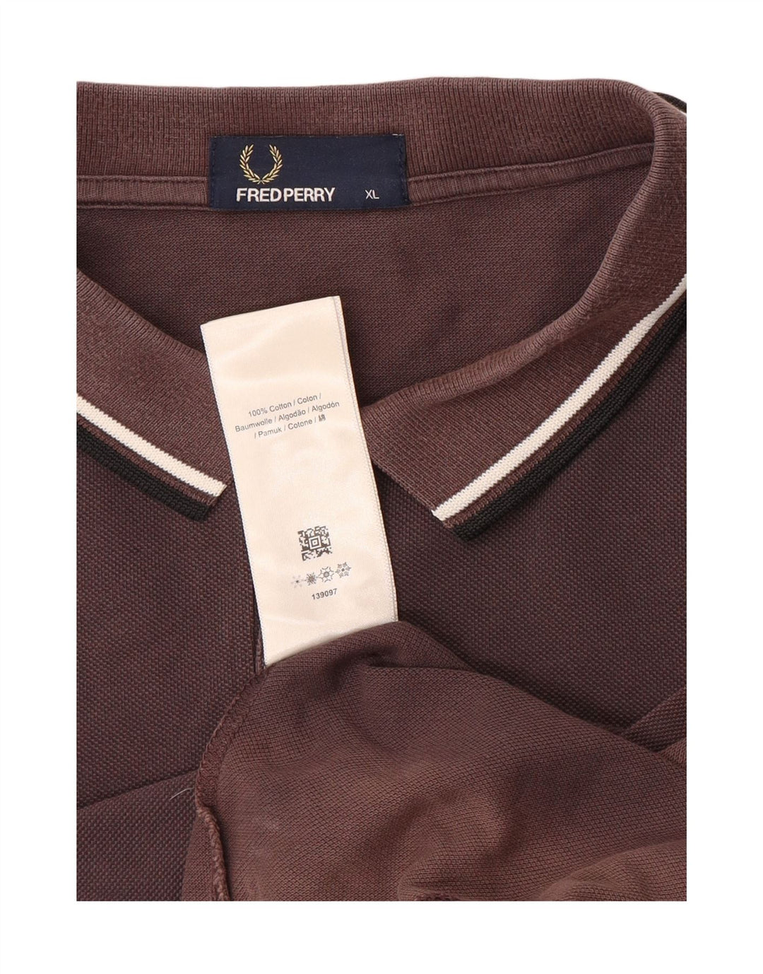 Fred Perry Mens Polo Shirt XL Brown Cotton
