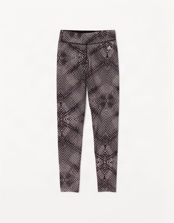 Adidas Womens Climalite Leggings UK 4/6 XS Black Geometric Polyester