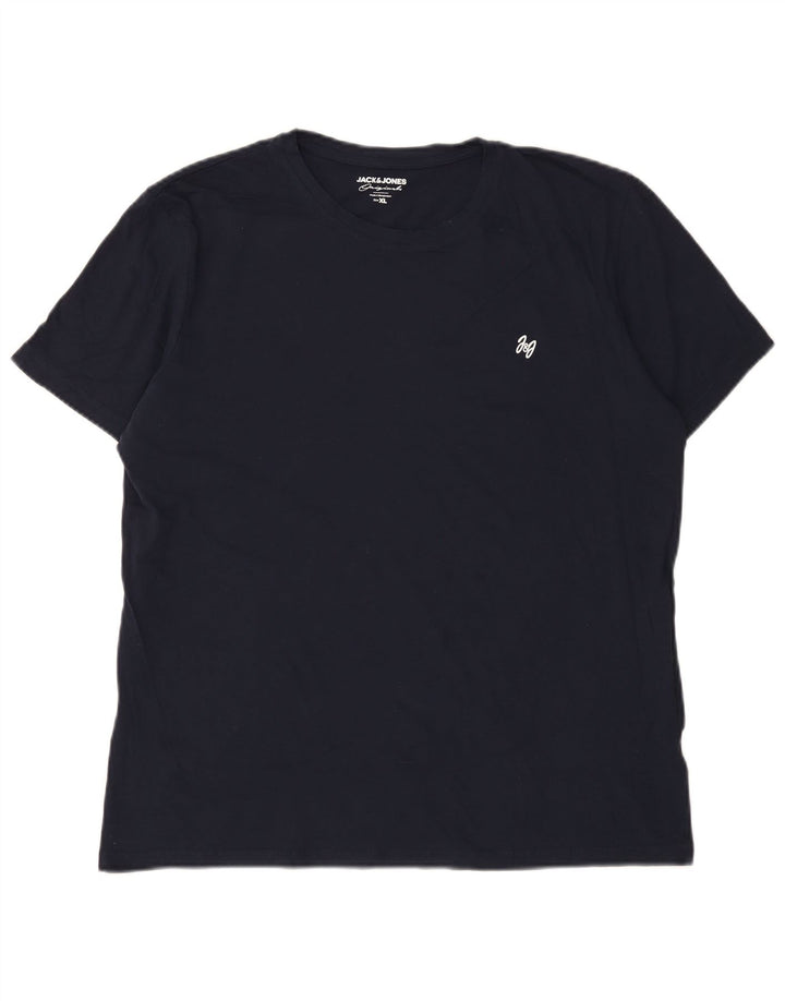 Jack & Jones Mens T-Shirt Top XL Navy Blue