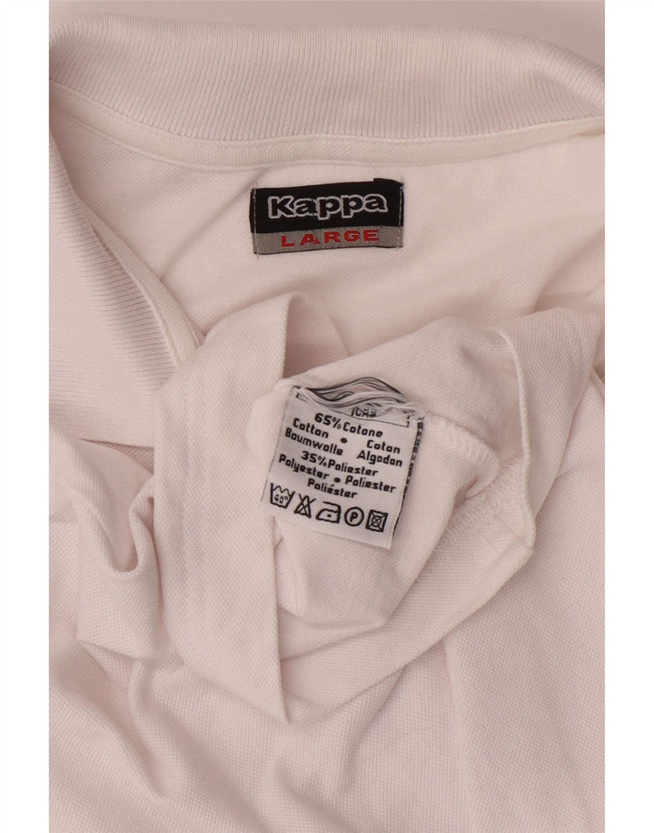 KAPPA Mens Polo Shirt Large White Cotton