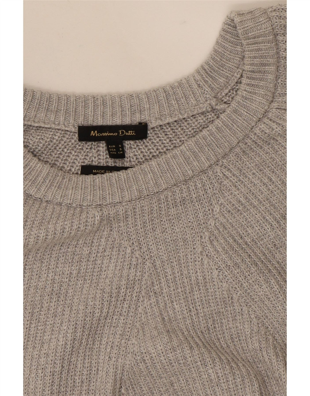 MASSIMO DUTTI Womens Oversized Boat Neck Jumper Sweater UK 10 Small Grey Vintage Massimo Dutti and Second-Hand Massimo Dutti from Messina Hembry 