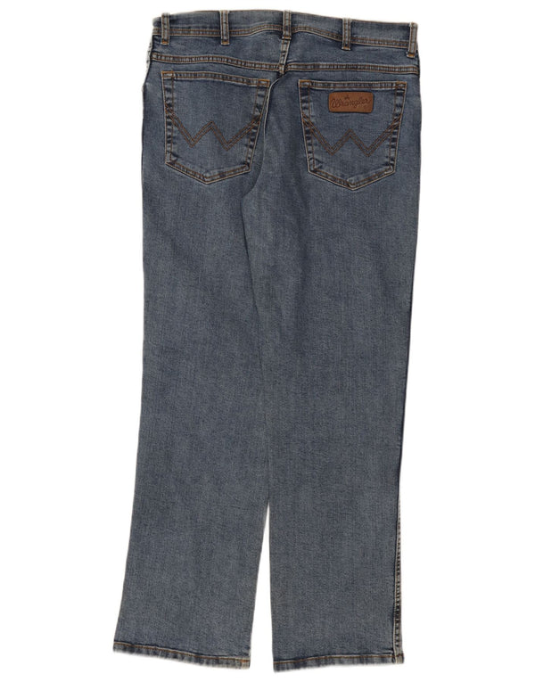 Wrangler Mens Texas Stretch Straight Jeans W34 L30 kék pamut