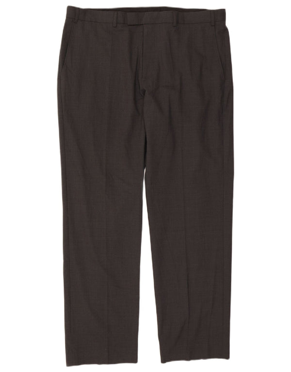Pantaloni da abito vestibilità regolare da uomo Marks & Spencer W38 L31 lana nera