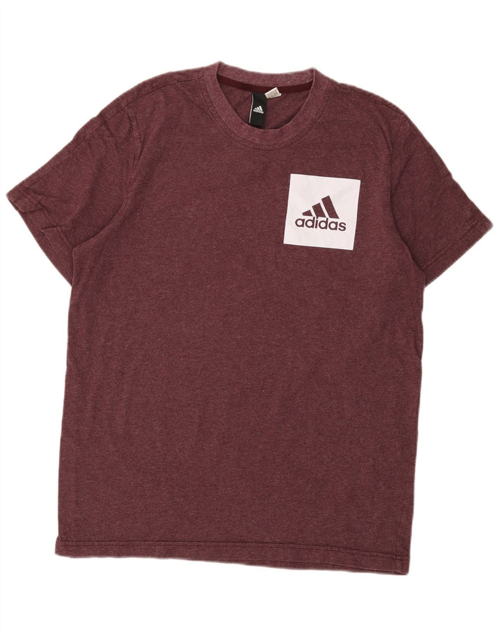 Adidas Mens T-Shirt Top Medium Burgundy