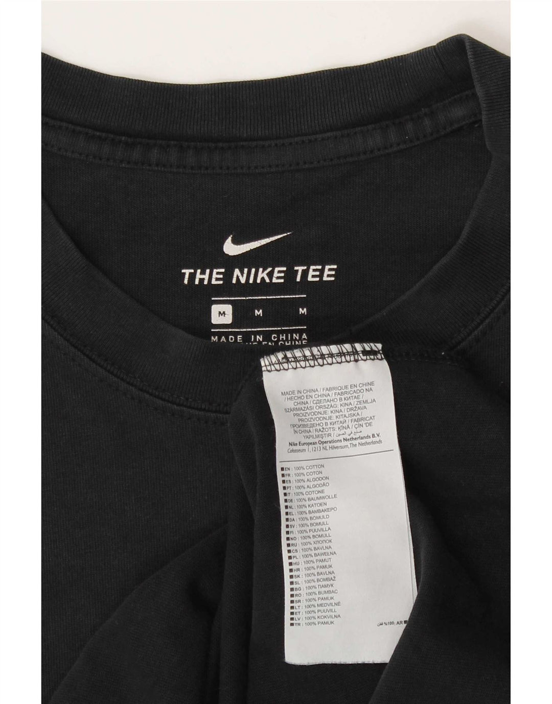 Ανδρικό γραφικό μπλουζάκι Nike, μεσαίο μαύρο βαμβακερό