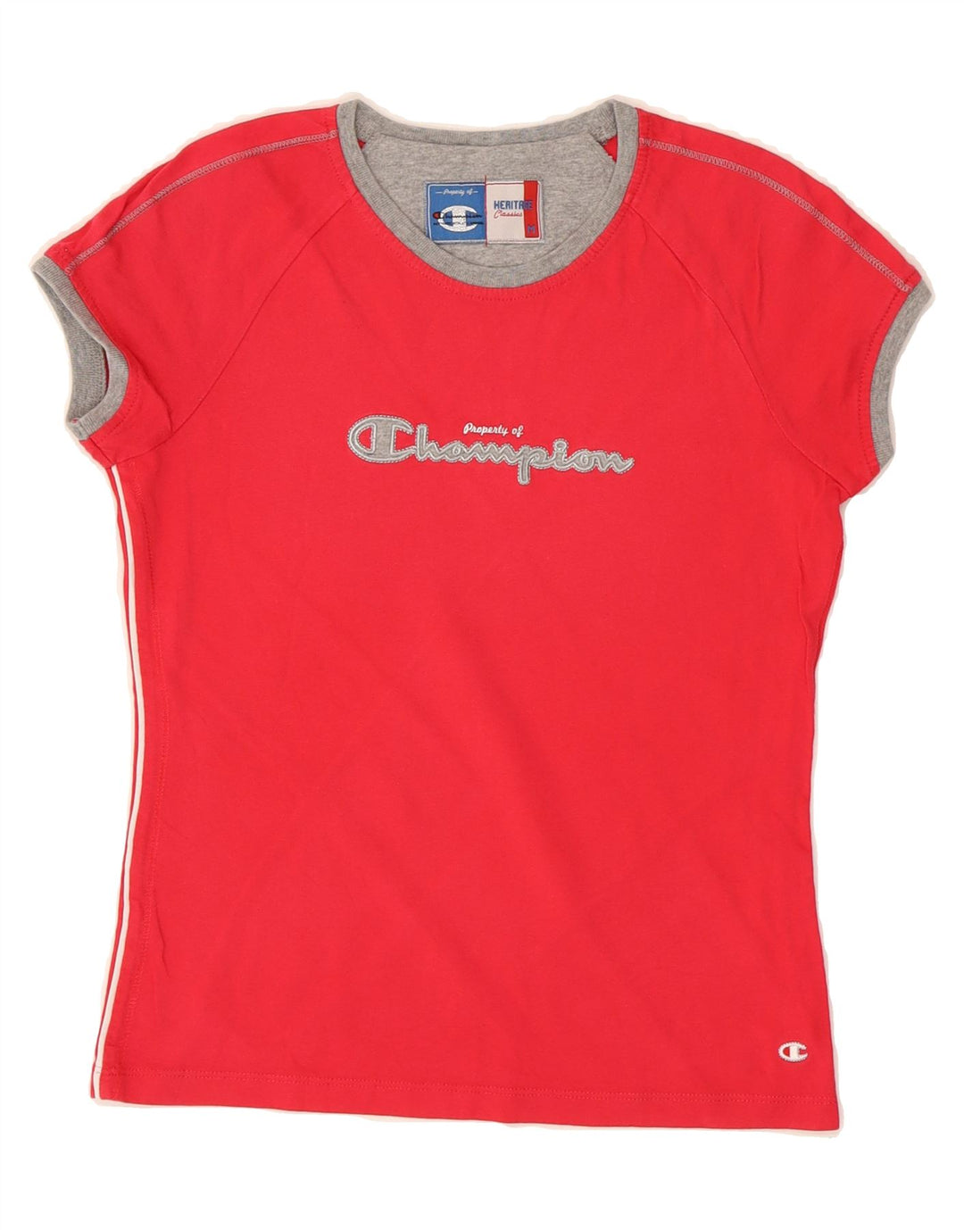 CHAMPION Womens Crop T-Shirt Top UK 12 Medium Pink Vintage Champion and Second-Hand Champion from Messina Hembry 