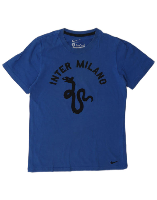 Nike Garçon Inter Milan Graphic T-Shirt Top 10-11 ans Bleu Moyen Coton