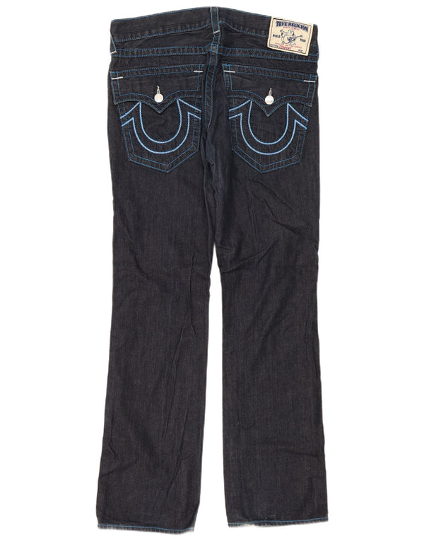 True Religion Mens Straight Jeans W33 L35 Navy Blue Cotton