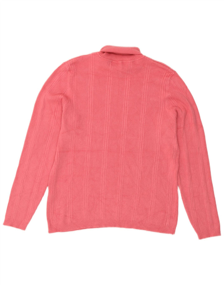 Marks & Spencer Womens Roll Neck Jumper Sweater UK 16 Large  Pink Viscose