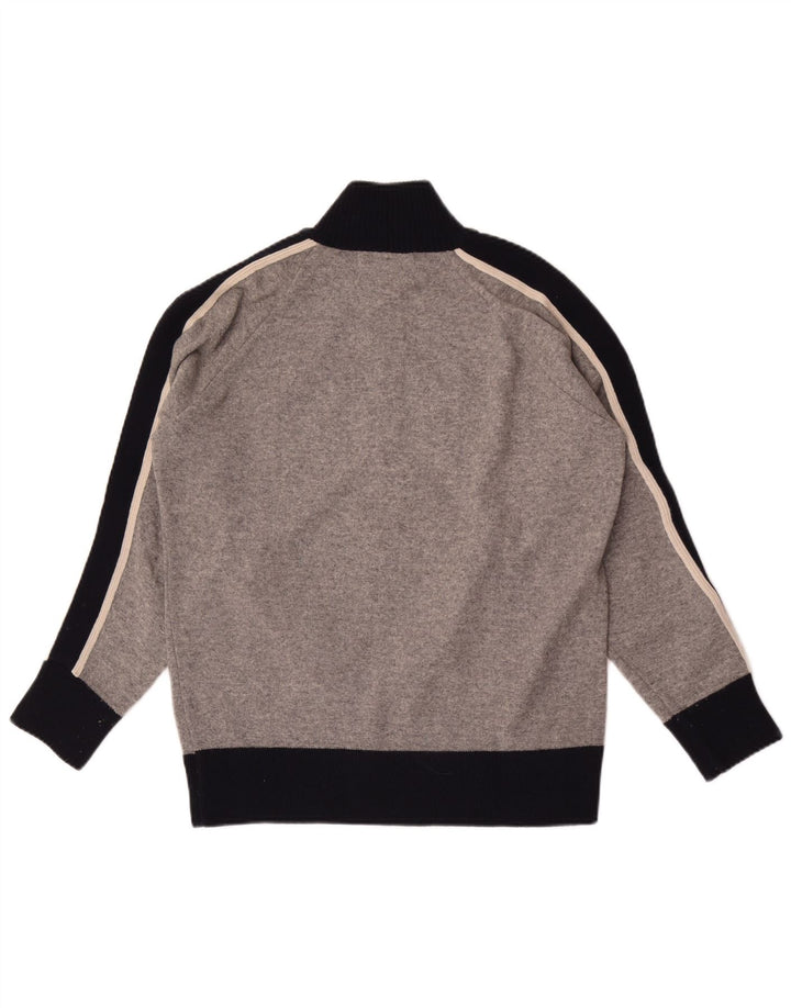Franklin Marshall Herre grafisk cardigan sweater lille grå colourblock uld