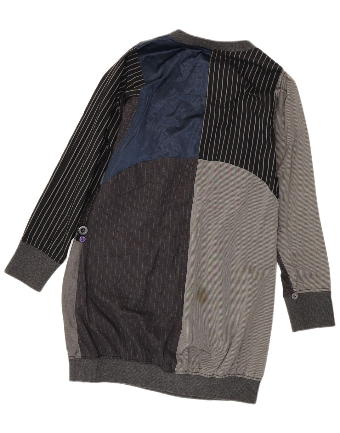 Desigual Robe bulle à manches longues pour femme EU 38 Gris moyen Colourblock