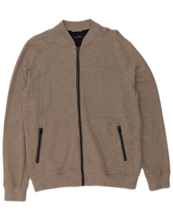 Marks & Spencer Mens Blue Harbour Tracksuit Top Jacket Medium Grey Cotton