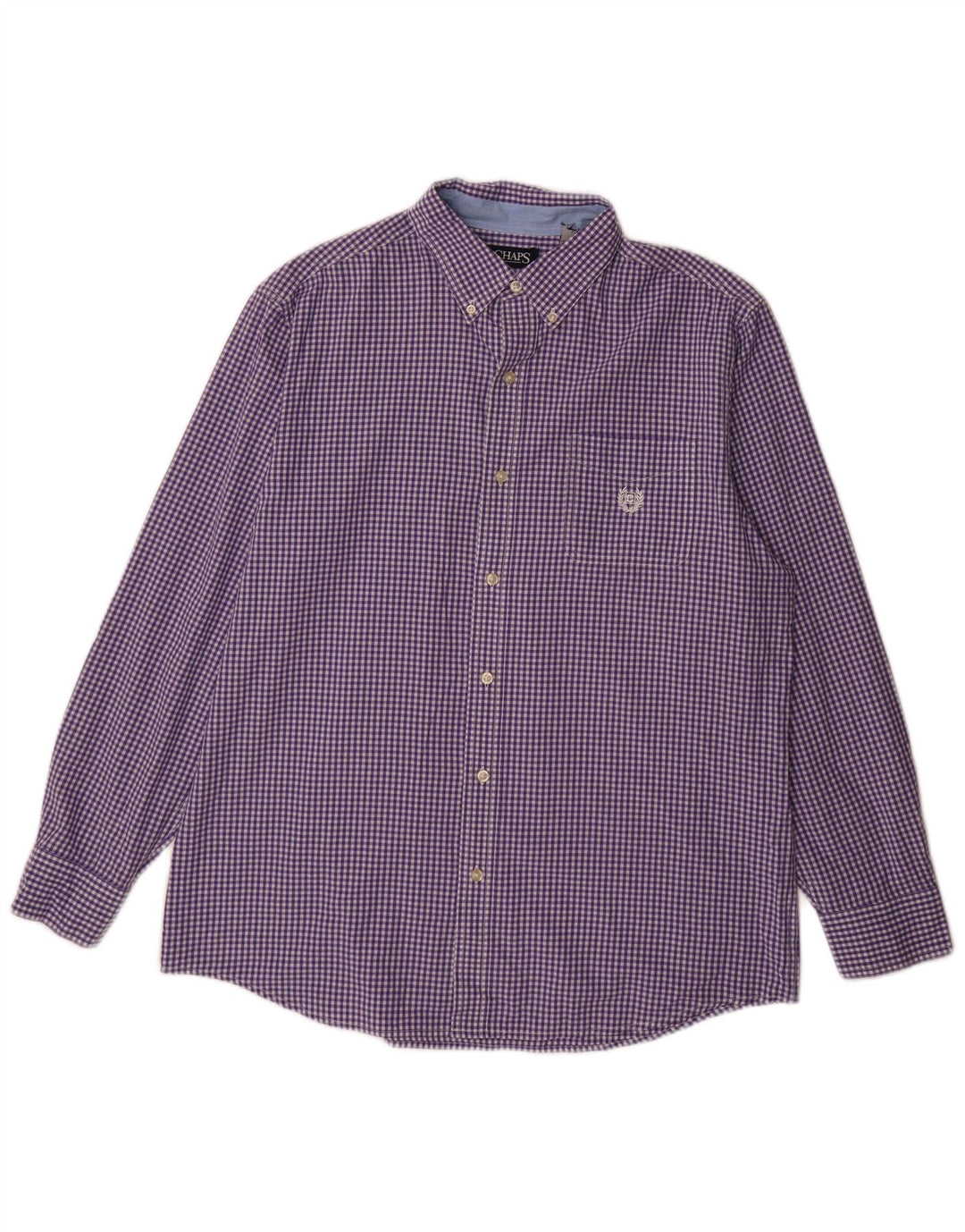 Chaps Herre Easy Care skjorte Stor lilla Gingham Bomuld