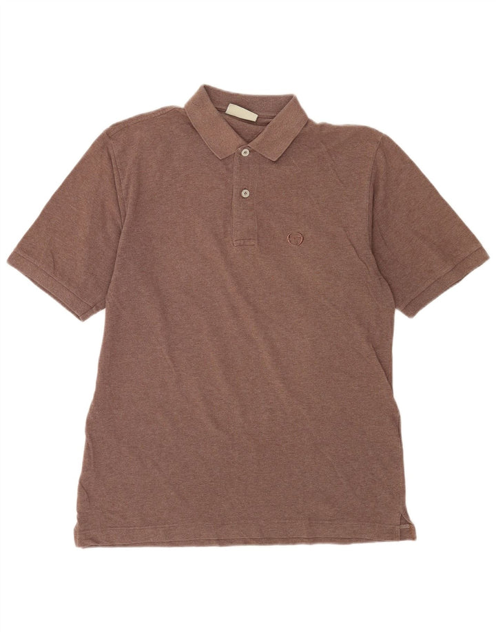 Sergio Tacchini Mens Polo Shirt IT 50 Large Brown Cotton