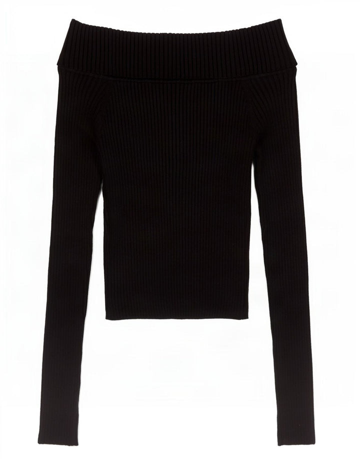 Top corto da donna Zara a maniche lunghe con spalle scoperte UK 8 piccolo nero