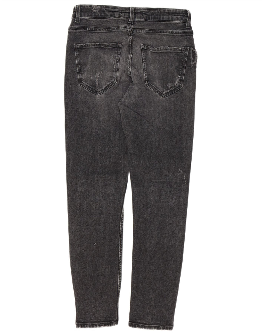 ZARA Mens Distressed Slim Jeans EU 38 Small W30 L28 Black