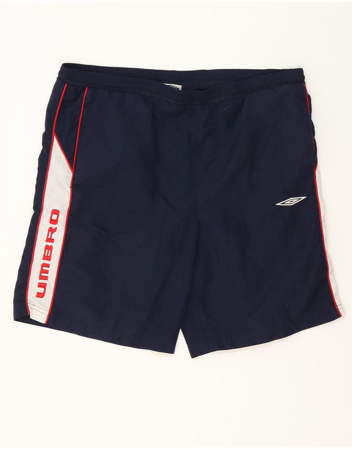 UMBRO Mens Graphic Swimming Shorts Medium  Navy Blue Colourblock Polyester