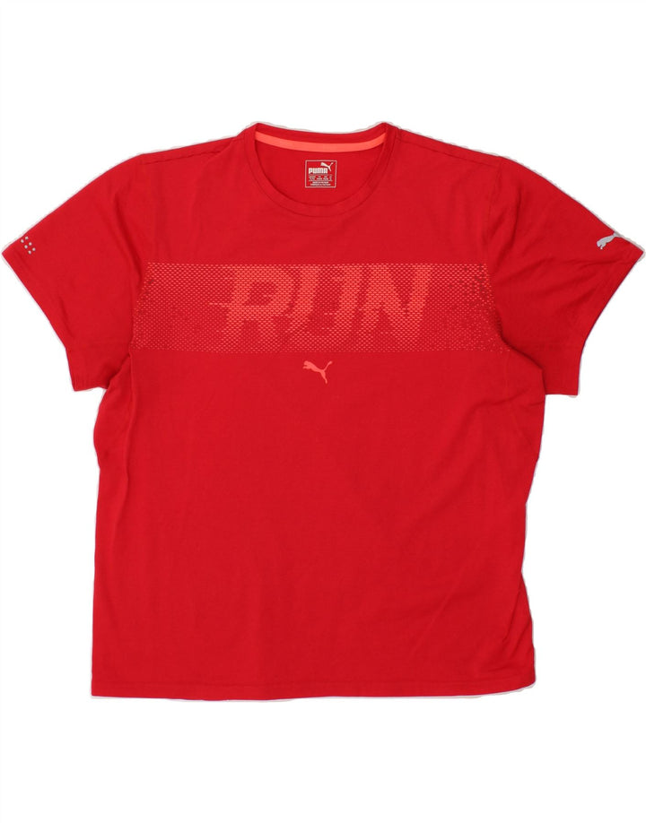 PUMA Mens Graphic T-Shirt Top XL Red Polyester Vintage Puma and Second-Hand Puma from Messina Hembry 